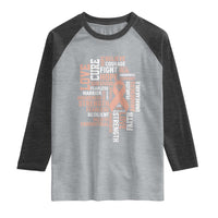 Endometrial Cancer Awareness Raglan Shirt Warrior Survivor Peach Ribbon