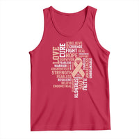 Endometrial Cancer Awareness Tank Top Warrior Survivor Peach Ribbon