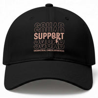 Endometrial Cancer Awareness Baseball Cap Support Squad Ribbon Warrior