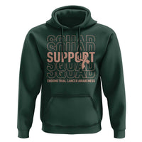 Endometrial Cancer Awareness Hoodie Support Squad Ribbon Warrior