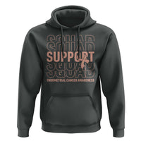 Endometrial Cancer Awareness Hoodie Support Squad Ribbon Warrior