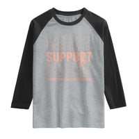 Endometrial Cancer Awareness Raglan Shirt Support Squad Ribbon Warrior