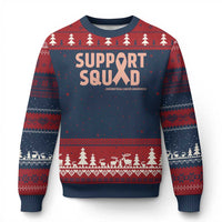 Endometrial Cancer Awareness Ugly Christmas Sweater Support Squad Warrior Gift