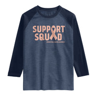 Endometrial Cancer Awareness Raglan Shirt Support Squad Warrior Gift