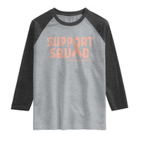 Endometrial Cancer Awareness Raglan Shirt Support Squad Warrior Gift