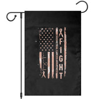 American Flag Endometrial Cancer Garden Flag Fight Together Peach Ribbon Support Squad
