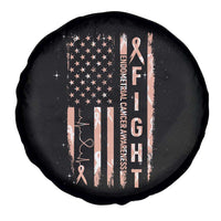 American Flag Endometrial Cancer Spare Tire Cover Fight Together Peach Ribbon Support Squad