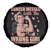 Strong Girl Endometrial Cancer Spare Tire Cover Cancer Messed With The Wrong Girl