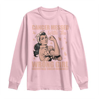 Strong Girl Endometrial Cancer Long Sleeve Shirt Cancer Messed With The Wrong Girl