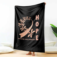 Peach Dragonfly Endometrial Cancer Throw Blanket Hope And Strength
