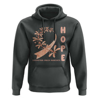 Peach Dragonfly Endometrial Cancer Hoodie Hope And Strength