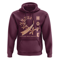 Peach Dragonfly Endometrial Cancer Hoodie Hope And Strength