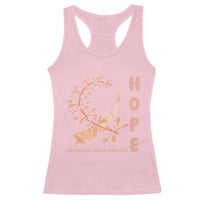 Peach Dragonfly Endometrial Cancer Racerback Tank Top Hope And Strength