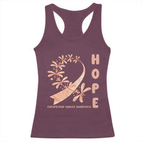 Peach Dragonfly Endometrial Cancer Racerback Tank Top Hope And Strength