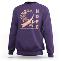 Peach Dragonfly Endometrial Cancer Sweatshirt Hope And Strength