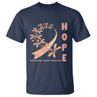 Peach Dragonfly Endometrial Cancer T Shirt Hope And Strength