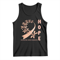 Peach Dragonfly Endometrial Cancer Tank Top Hope And Strength