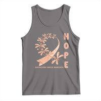 Peach Dragonfly Endometrial Cancer Tank Top Hope And Strength