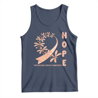 Peach Dragonfly Endometrial Cancer Tank Top Hope And Strength
