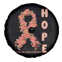 Endometrial Cancer Floral Ribbon Spare Tire Cover Hope Peach Ribbon Warrior