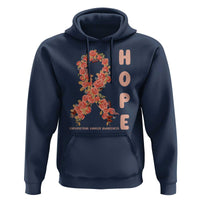 Endometrial Cancer Floral Ribbon Hoodie Hope Peach Ribbon Warrior