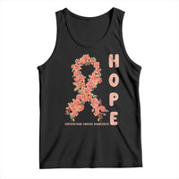 Endometrial Cancer Floral Ribbon Tank Top Hope Peach Ribbon Warrior