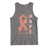 Endometrial Cancer Floral Ribbon Tank Top Hope Peach Ribbon Warrior