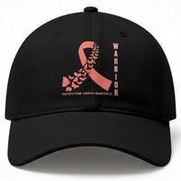 Endometrial Cancer Warrior Fighter Butterfly Baseball Cap Peach Ribbon Hope