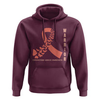 Endometrial Cancer Warrior Fighter Butterfly Hoodie Peach Ribbon Hope