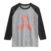 Endometrial Cancer Warrior Fighter Butterfly Raglan Shirt Peach Ribbon Hope
