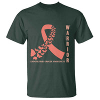 Endometrial Cancer Warrior Fighter Butterfly T Shirt Peach Ribbon Hope