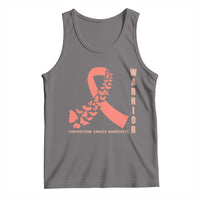 Endometrial Cancer Warrior Fighter Butterfly Tank Top Peach Ribbon Hope