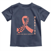 Endometrial Cancer Warrior Fighter Butterfly Toddler T Shirt Peach Ribbon Hope