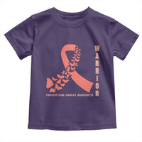 Endometrial Cancer Warrior Fighter Butterfly Toddler T Shirt Peach Ribbon Hope