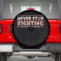 Endometrial Cancer Fighter Spare Tire Cover Never Stop Fighting Peach Ribbon