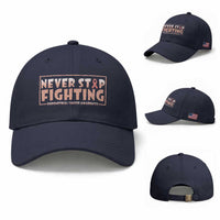 Endometrial Cancer Fighter Baseball Cap Never Stop Fighting Peach Ribbon