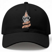 Funny Endometrial Cancer Skeleton Not Today Baseball Cap Fighter Peach Ribbon