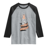 Funny Endometrial Cancer Skeleton Not Today Raglan Shirt Fighter Peach Ribbon