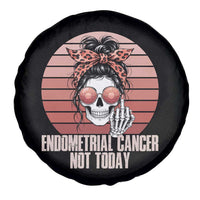 Vintage Endometrial Cancer Not Today Spare Tire Cover Skeleton Warrior Fighter