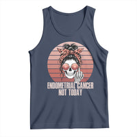 Vintage Endometrial Cancer Not Today Tank Top Skeleton Warrior Fighter