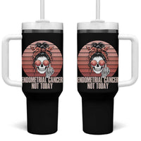 Vintage Endometrial Cancer Not Today Tumbler With Handle Skeleton Warrior Fighter