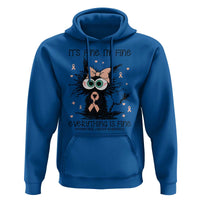 Funny Black Cat Endometrial Cancer Awareness Hoodie Its Fine Im Fine Everything Is Fine