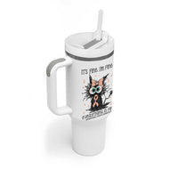 Funny Black Cat Endometrial Cancer Awareness Tumbler With Handle Its Fine Im Fine Everything Is Fine