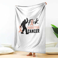 Funny Bigfoot Fuck Endometrial Cancer Awareness Gift Throw Blanket