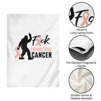 Funny Bigfoot Fuck Endometrial Cancer Awareness Gift Garden Flag