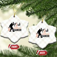 Funny Bigfoot Fuck Endometrial Cancer Awareness Gift Ceramic Ornament
