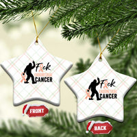 Funny Bigfoot Fuck Endometrial Cancer Awareness Gift Ceramic Ornament