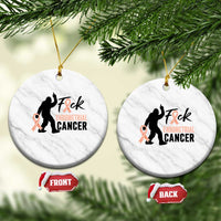 Funny Bigfoot Fuck Endometrial Cancer Awareness Gift Ceramic Ornament