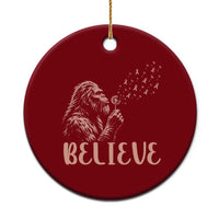 Funny Bigfoot Blowing Dandelion Flower Graphic Ceramic Ornament Believe Endometrial Cancer Awareness