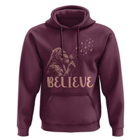 Funny Bigfoot Blowing Dandelion Flower Graphic Hoodie Believe Endometrial Cancer Awareness
